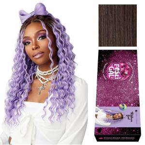 Sensationnel Shearmuse Festigal Lacewig – Ribbon Gal Glueless Laceparting Hand Tied Ready to Wear Synthetic Prestyled Units (BEIGEBLONDE)(DARKBROWN)