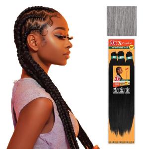 Sensationnel X-pression prestretched braiding hair – 3x braid 58 inch all kanekalon flame retardant synthetic braid for box braids and twists (1 pack, 1 JETBLACK)(M51)