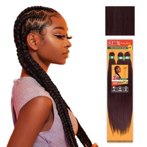 Sensationnel X-pression prestretched braiding hair – 3x braid 58 inch all kanekalon flame retardant synthetic braid for box braids and twists (1 pack, 1 JETBLACK)(99J)