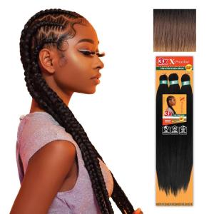 Sensationnel X-pression prestretched braiding hair – 3x braid 58 inch all kanekalon flame retardant synthetic braid for box braids and twists (1 pack, 1 JETBLACK)(3T2/30/27)