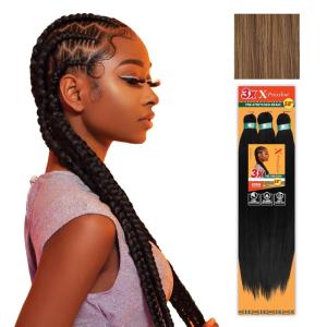 Sensationnel X-pression prestretched braiding hair – 3x braid 58 inch all kanekalon flame retardant synthetic braid for box braids and twists (1 pack, 1 JETBLACK)(M4/27/30)