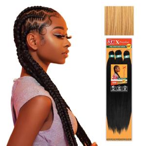 Sensationnel X-pression prestretched braiding hair – 3x braid 58 inch all kanekalon flame retardant synthetic braid for box braids and twists (1 pack, 1 JETBLACK)(M27/30)