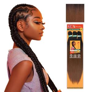 Sensationnel X-pression prestretched braiding hair – 3x braid 58 inch all kanekalon flame retardant synthetic braid for box braids and twists (1 pack, 1 JETBLACK)(T1B/30)
