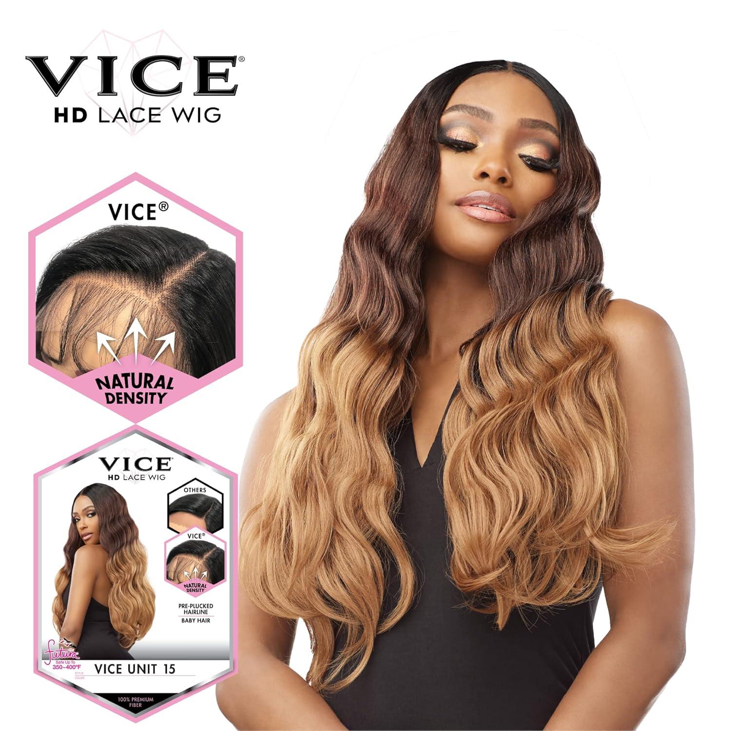 imageSensationnel Vice Lace Front Wigs Unit 15 5 Inch Deep Part Synthetic Preplucked Hairline 1 JETBLACK1 JETBLACK
