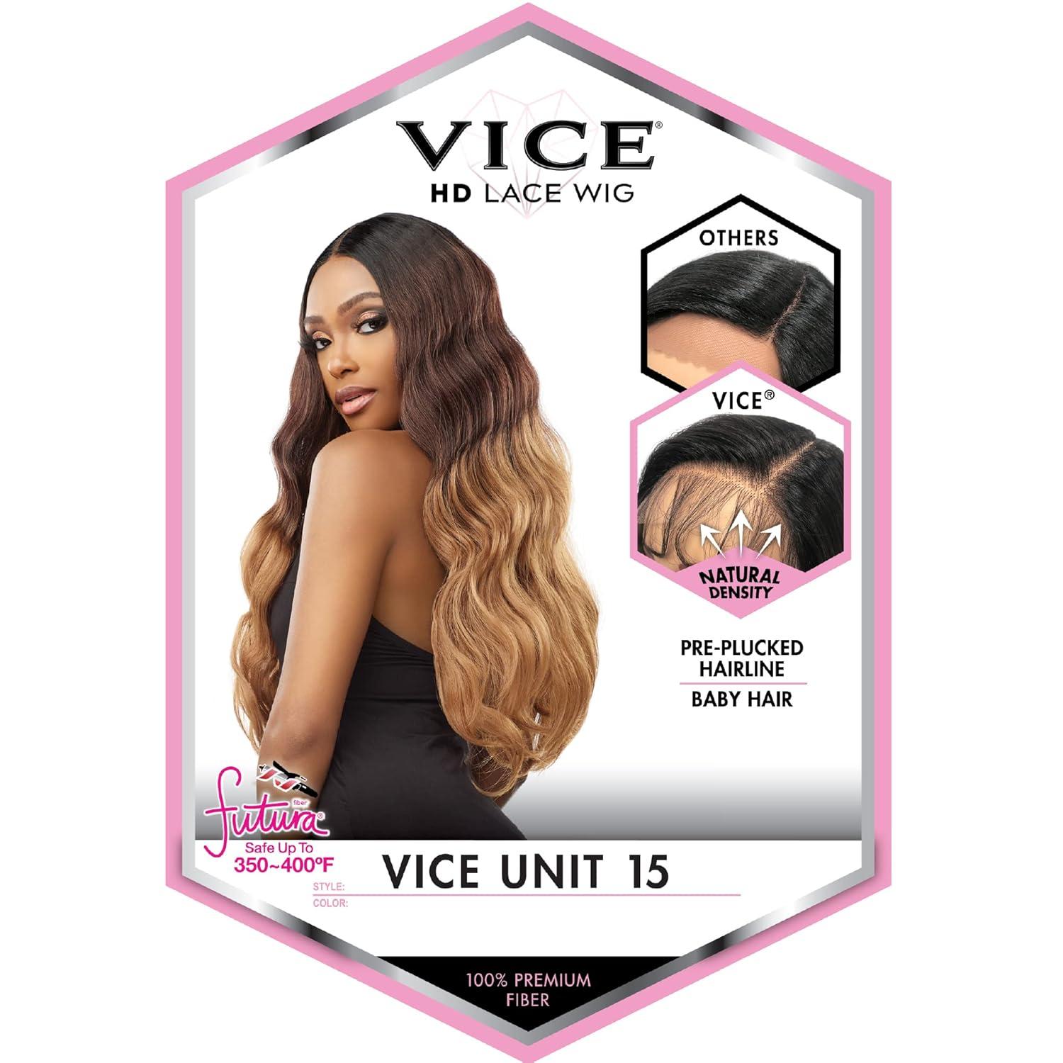 imageSensationnel Vice Lace Front Wigs Unit 15 5 Inch Deep Part Synthetic Preplucked Hairline 1 JETBLACKTDPURPLE