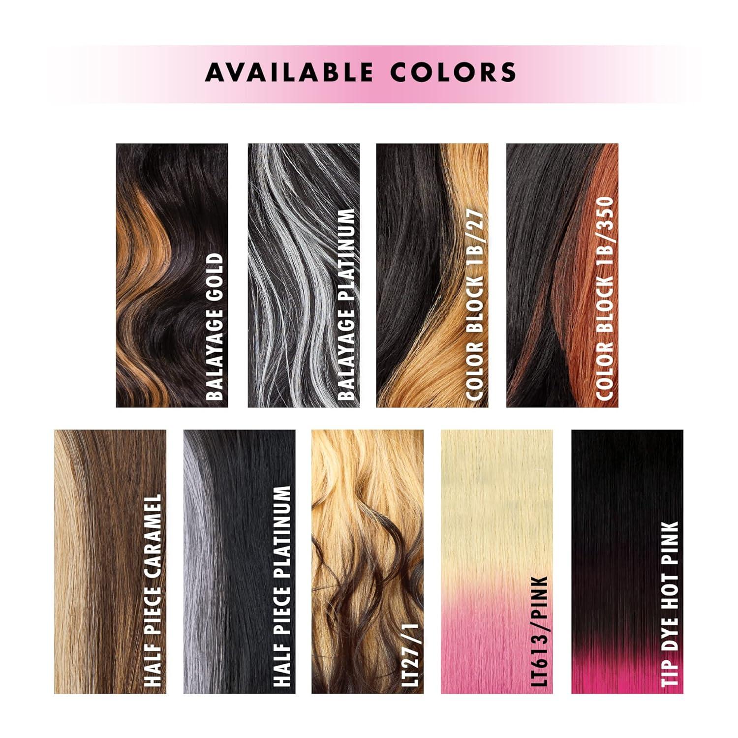 imageSensationnel Vice Lace Front Wigs Unit 17 5 Inch Deep Part Synthetic Preplucked Hairline 1B OFFBLACKCOLORBLOCK1B350