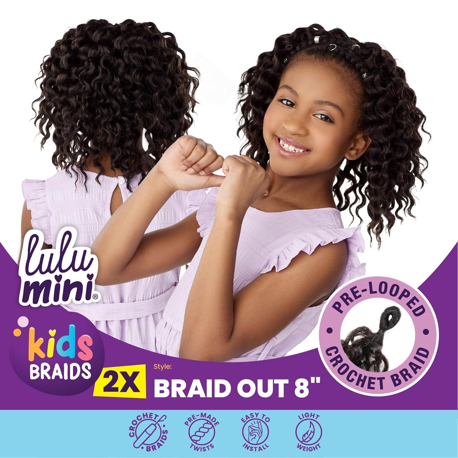 imageSensationnel Lulumini crochet kids braids 2x braid out 8 inch flame safe synthetic braiding hair 2 DARKBROWNT230