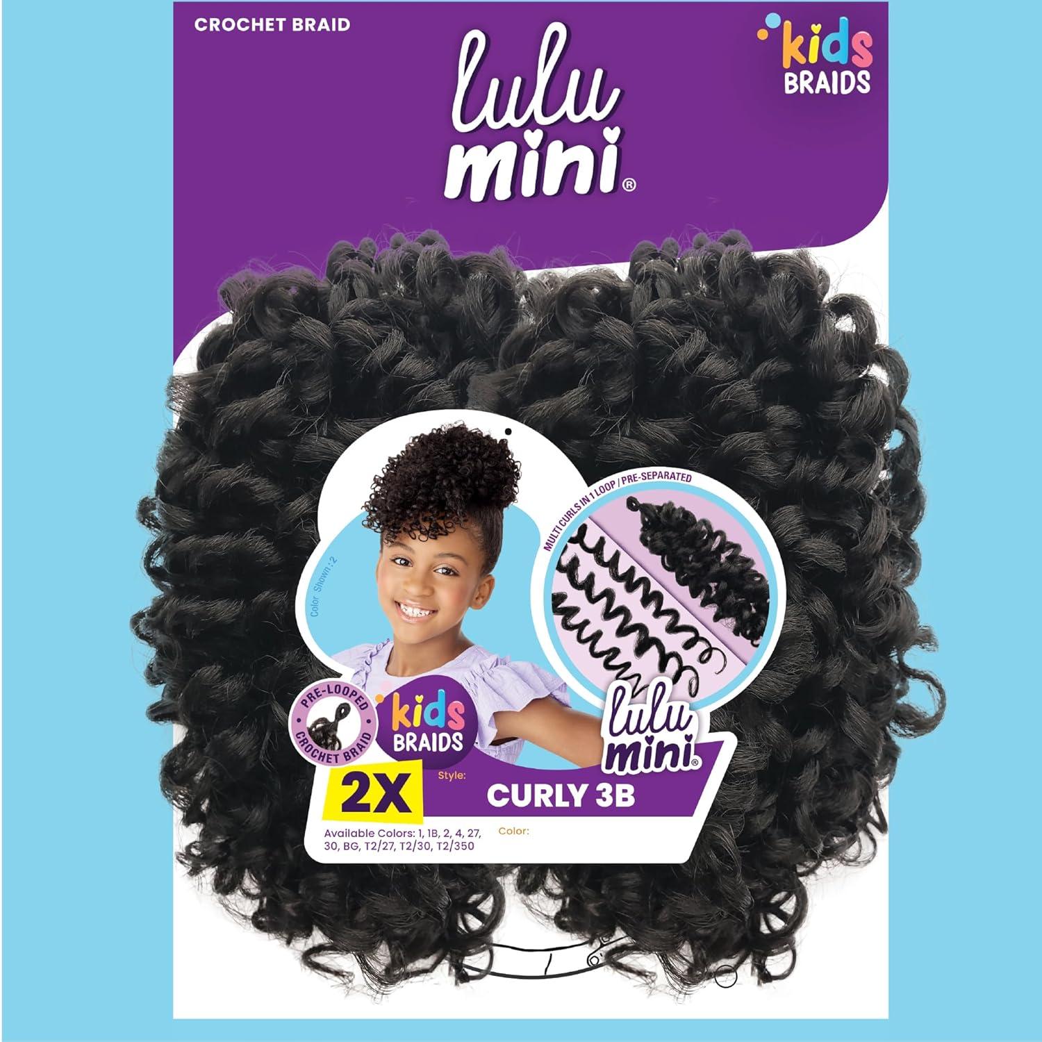 imageSensationnel Lulumini crochet kids braids 2x coily 3b flame safe synthetic braiding hair 1 JETBLACKT2350