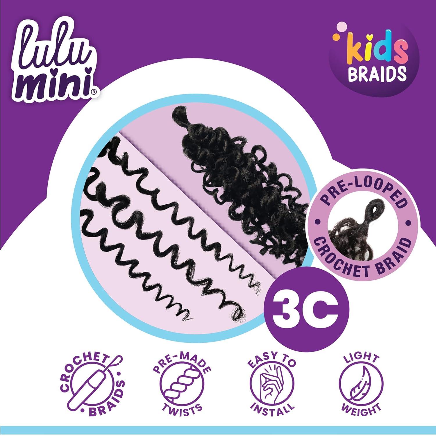 imageSensationnel Lulumini crochet kids braids 2x coily 3c flame safe synthetic braiding hair 1B OFFBLACK4 MEDBROWN