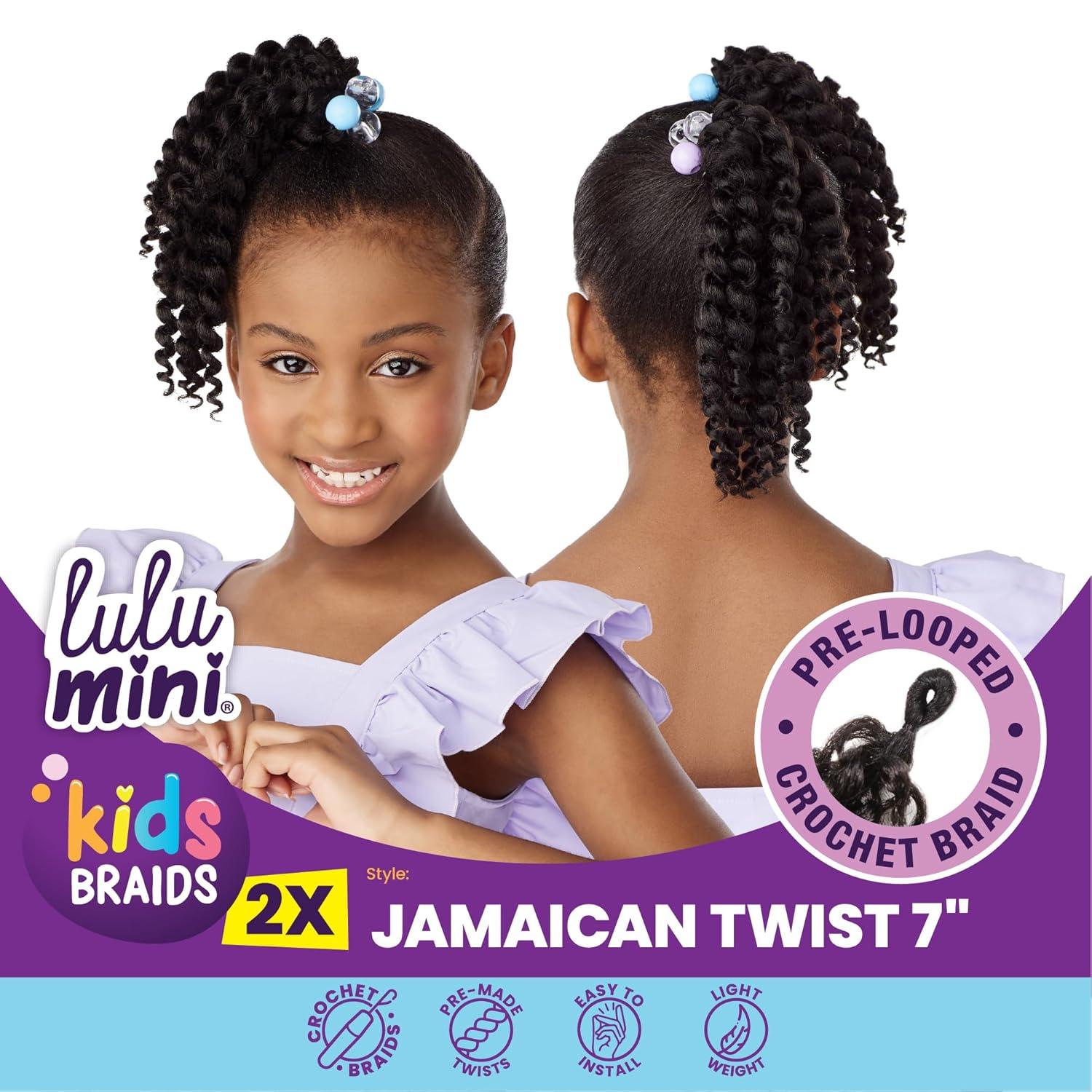 imageSensationnel Lulumini crochet kids braids 2x jamaican twist 7 inch flame safe synthetic braiding hair 1 JETBLACK27 HONEYBLONDE