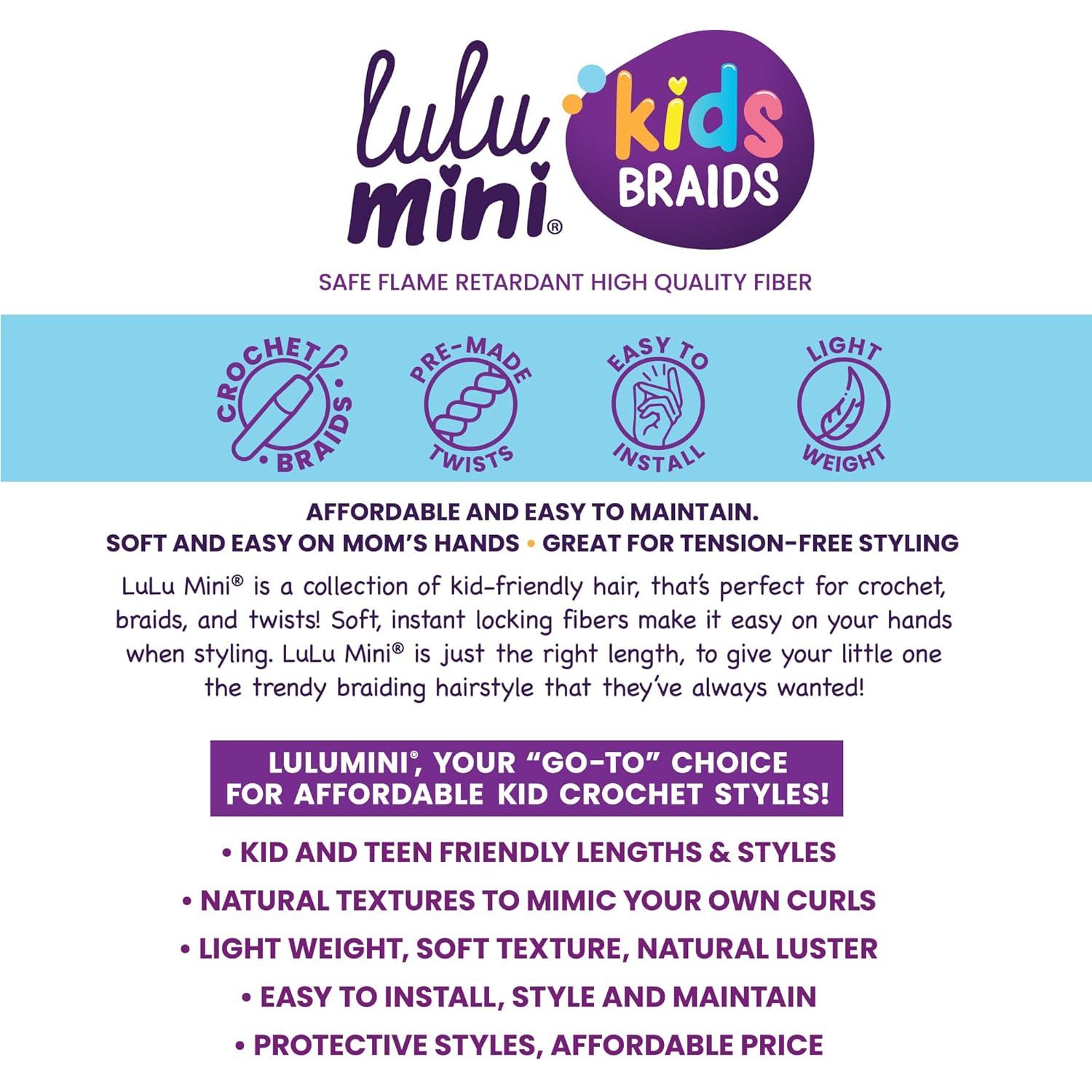 imageSensationnel Lulumini crochet kids braids 2x kinky 4b flame safe synthetic braiding hair 1 JETBLACKT227