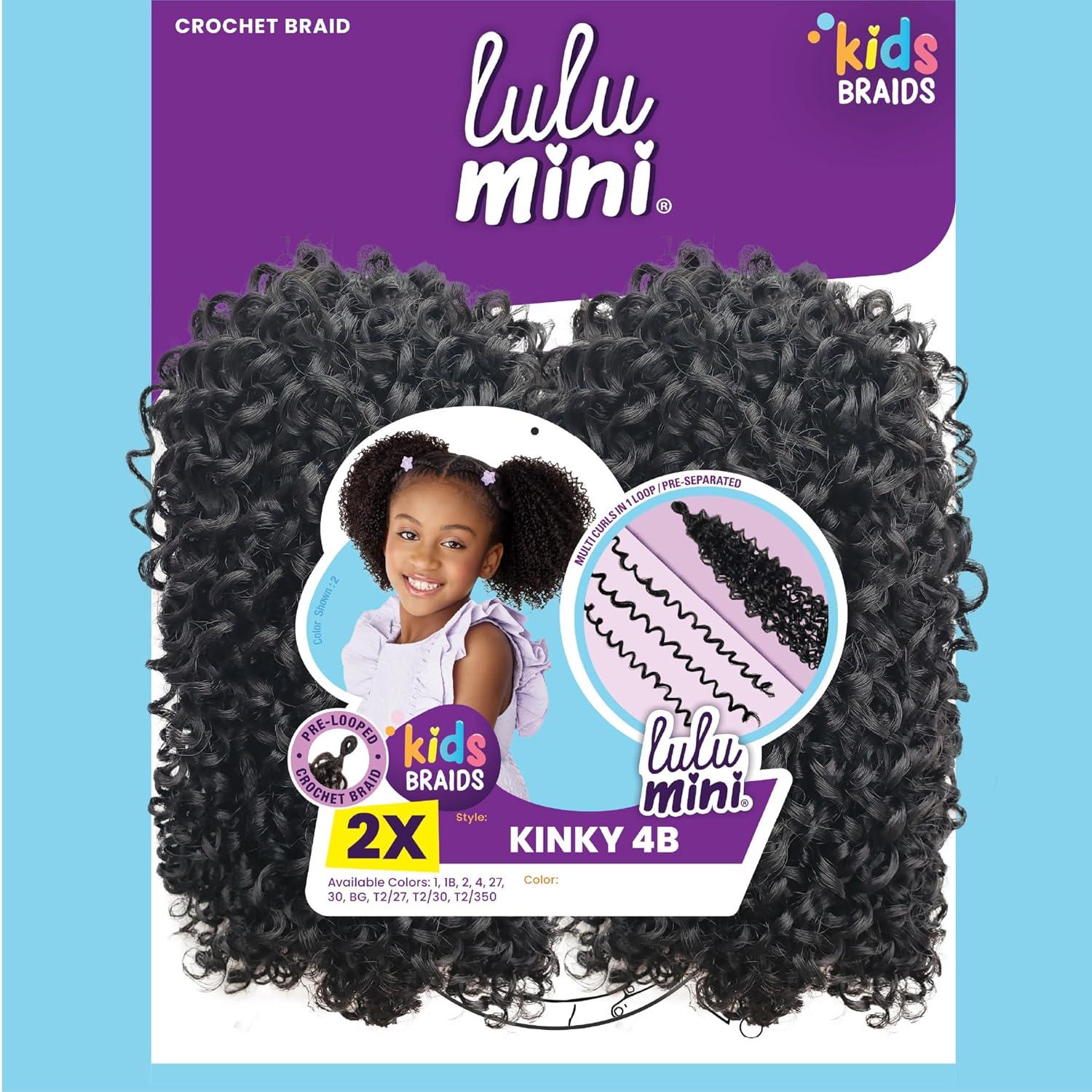 imageSensationnel Lulumini crochet kids braids 2x kinky 4b flame safe synthetic braiding hair 1 JETBLACKT2350