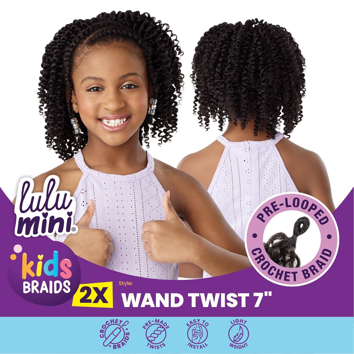 imageSensationnel Lulumini crochet kids braids 2x wand twist 7 inch flame safe synthetic braiding hair 1 JETBLACK30 LIGHTAUBURN