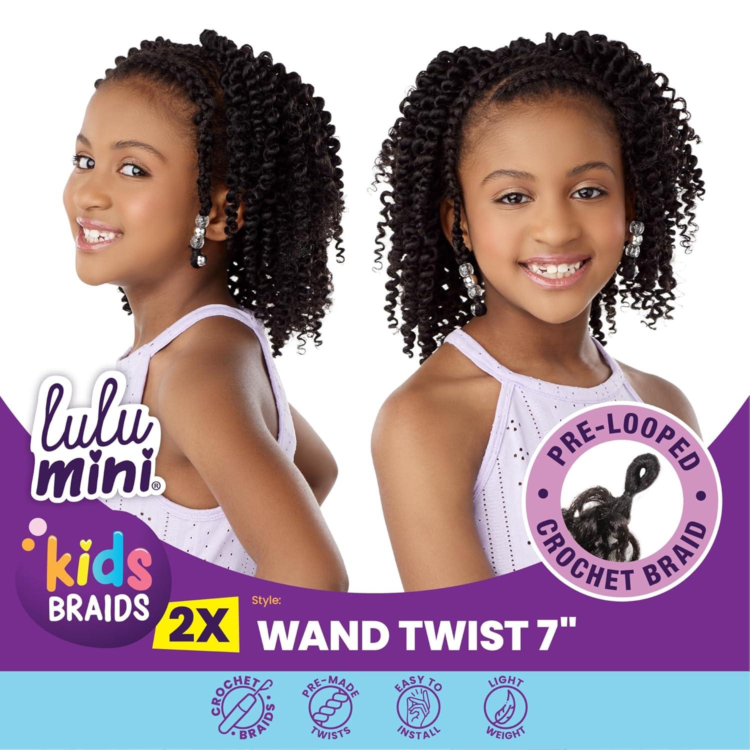 imageSensationnel Lulumini crochet kids braids 2x wand twist 7 inch flame safe synthetic braiding hair 1 JETBLACK30 LIGHTAUBURN