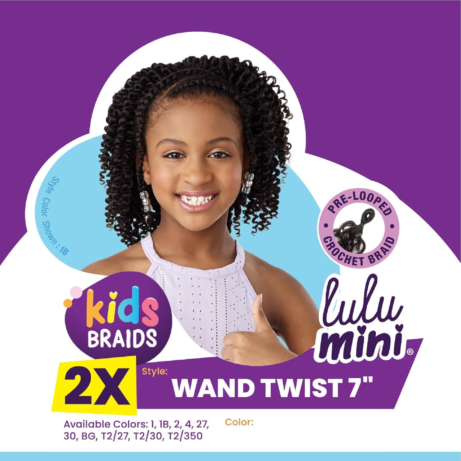 imageSensationnel Lulumini crochet kids braids 2x wand twist 7 inch flame safe synthetic braiding hair 1 JETBLACK30 LIGHTAUBURN