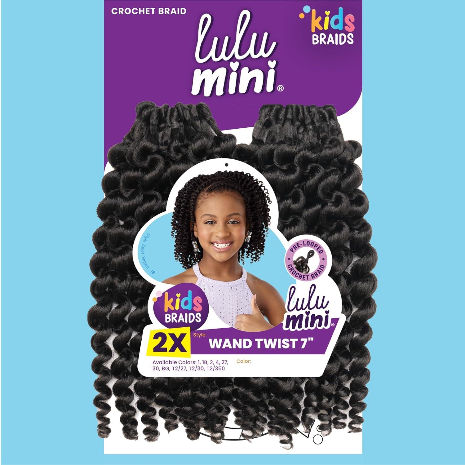 imageSensationnel Lulumini crochet kids braids 2x wand twist 7 inch flame safe synthetic braiding hair 1 JETBLACKBG BURGANDY
