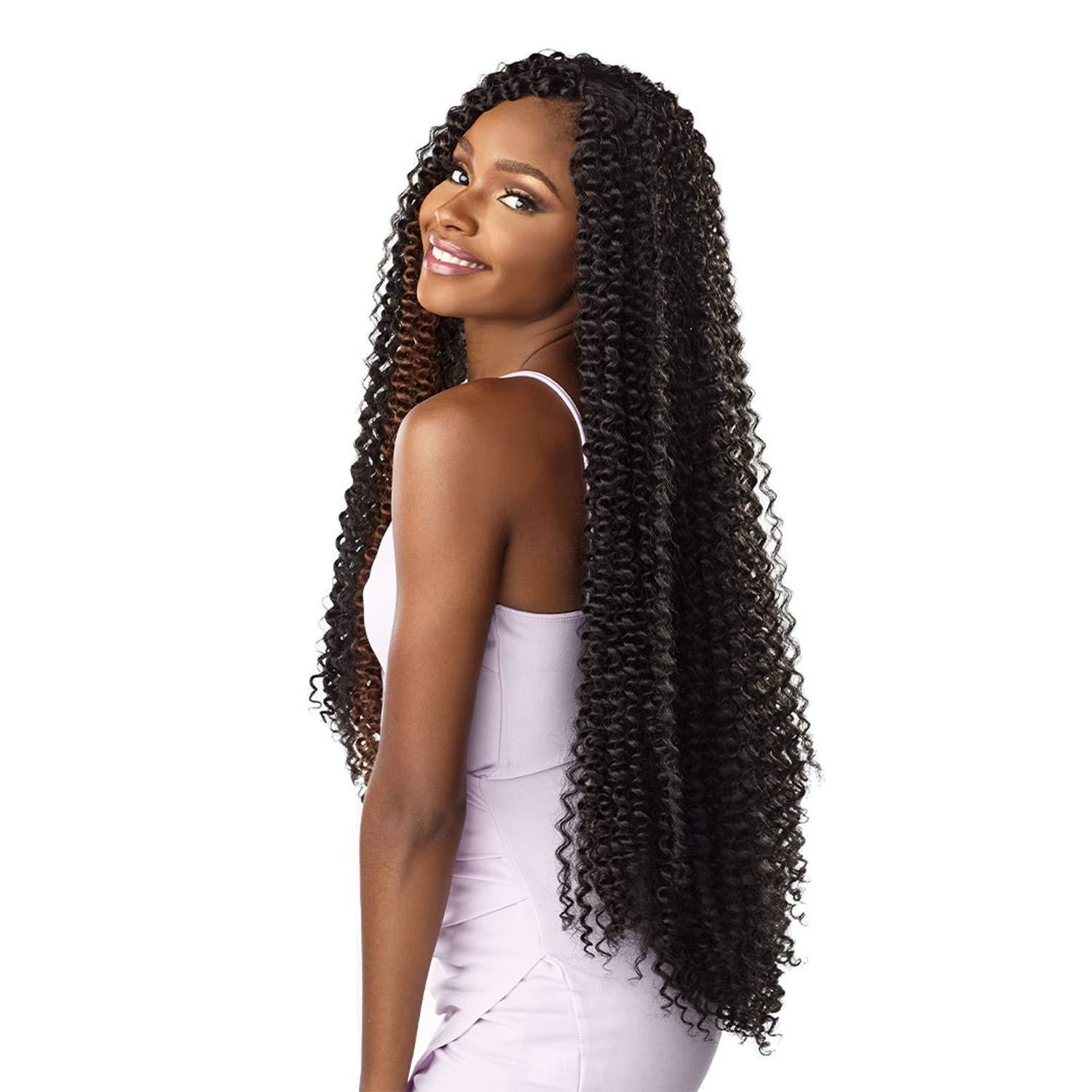 imageSensationnel Lulutress Crochet Braiding Hair Water Wave 24 Inch Fully Folded Diy All Kanekalon Synthetic Locs Twists 1 JETBLACK27 HONEYBLONDE