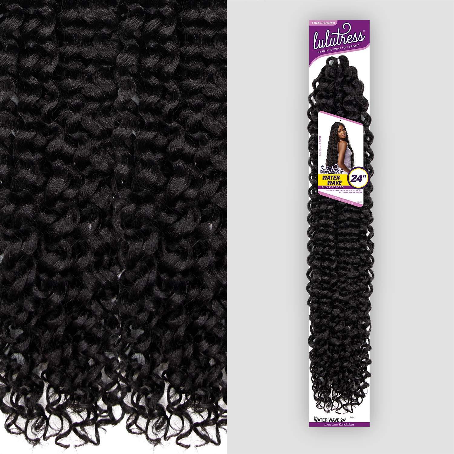 imageSensationnel Lulutress Crochet Braiding Hair Water Wave 24 Inch Fully Folded Diy All Kanekalon Synthetic Locs Twists 1 JETBLACK613 BLONDE