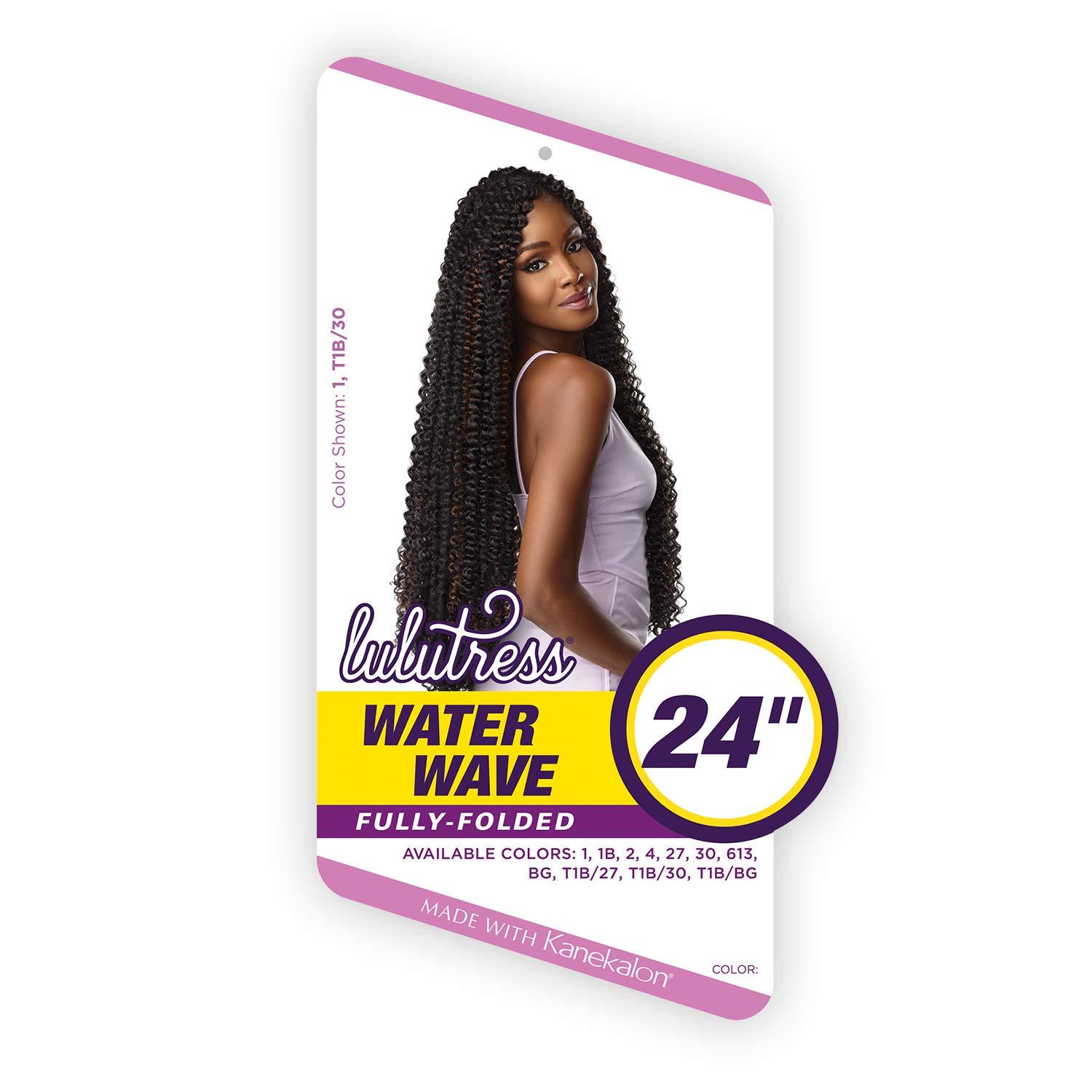 imageSensationnel Lulutress Crochet Braiding Hair Water Wave 24 Inch Fully Folded Diy All Kanekalon Synthetic Locs Twists 1 JETBLACK613 BLONDE