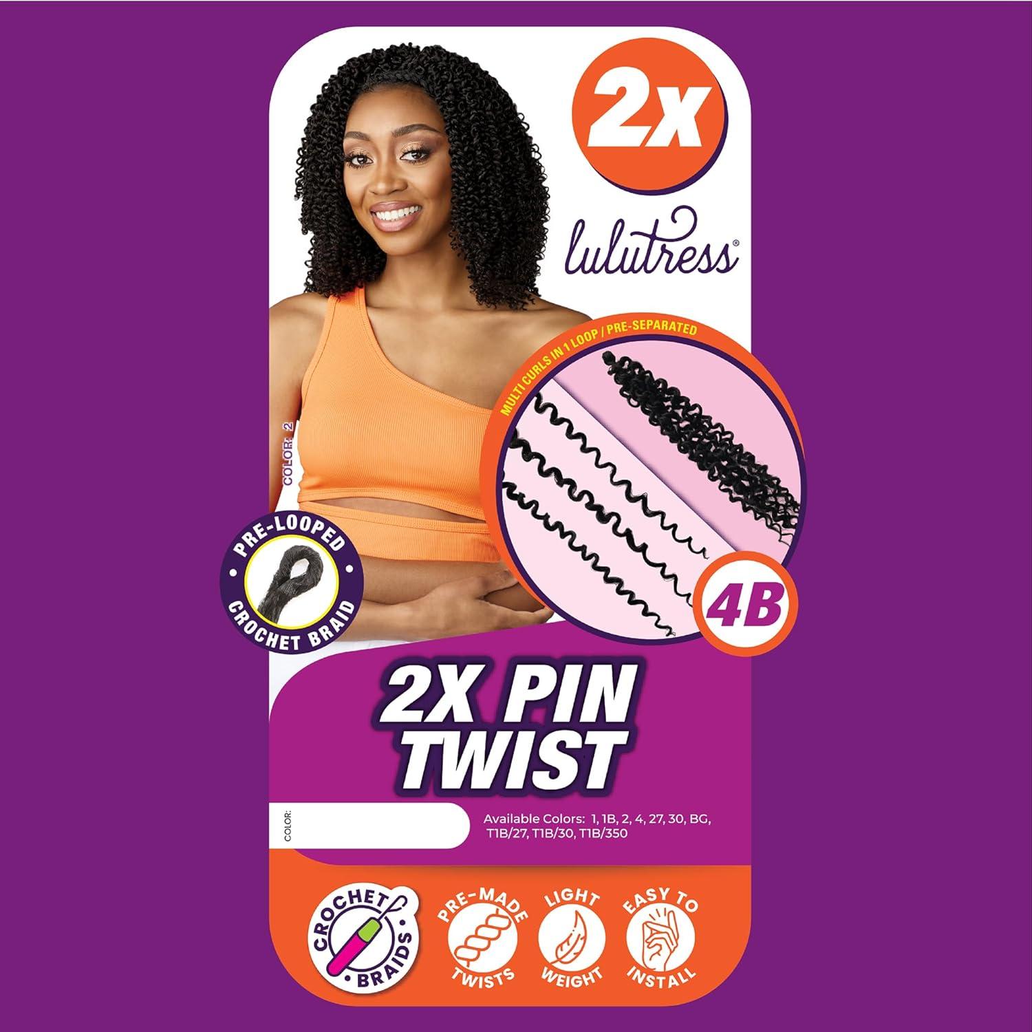 imageSensationnel Lulutress crochet braiding hair 2x pin twist 4b pre made diy all kanekalon synthetic locs twists 1 pack 1 JETBLACKT1B27