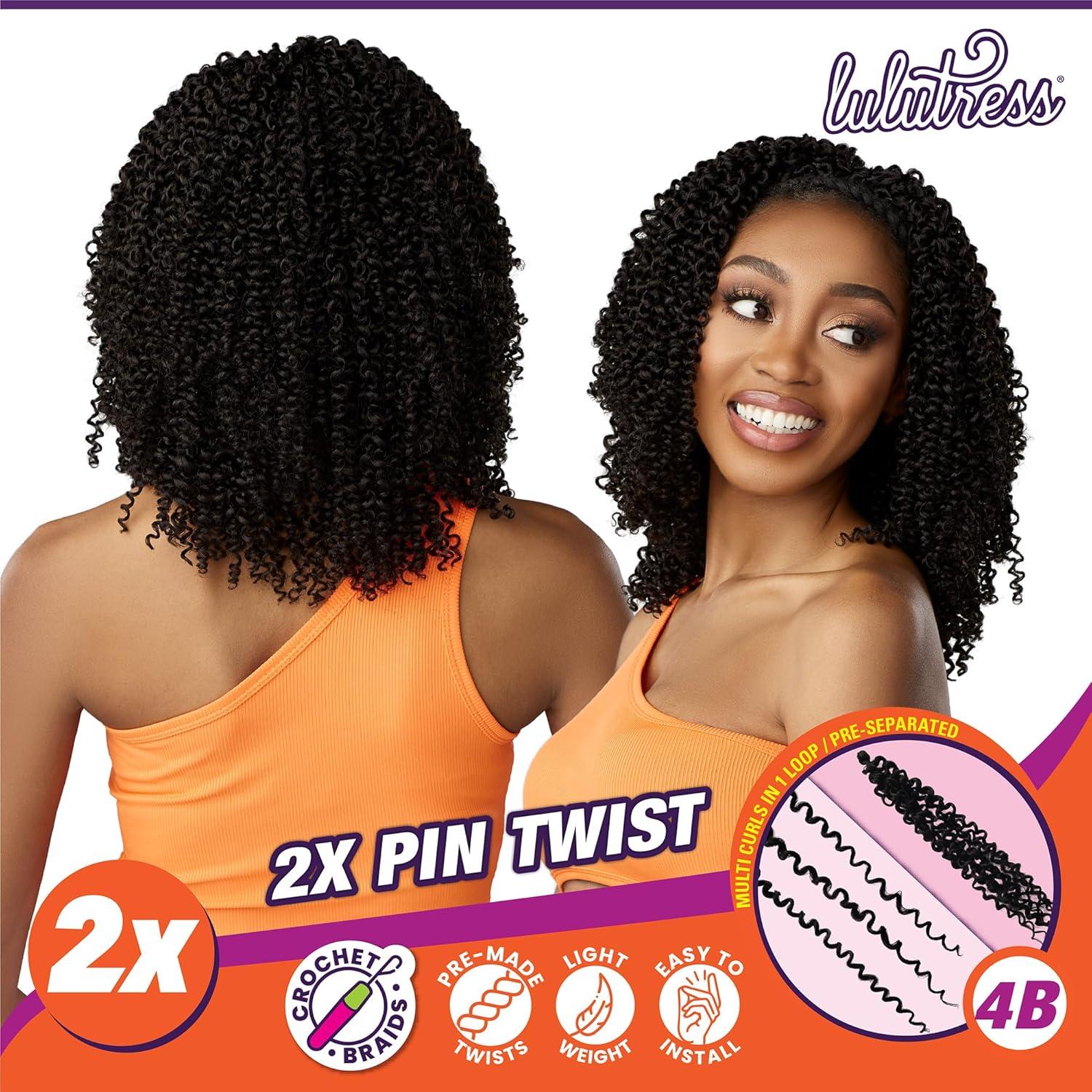 imageSensationnel Lulutress crochet braiding hair 2x pin twist 4b pre made diy all kanekalon synthetic locs twists 1 pack 1 JETBLACKT1B350
