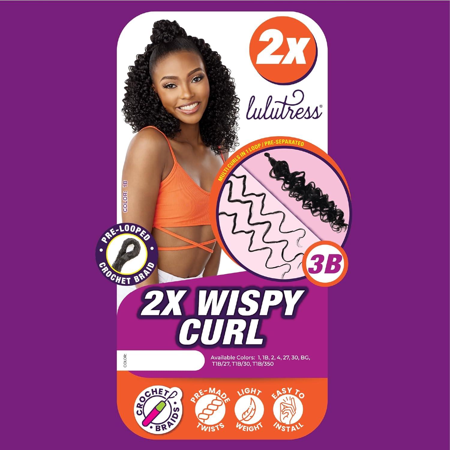 imageSensationnel Lulutress crochet braiding hair 2x wispy curl 3b pre made diy all kanekalon synthetic locs twists 1 pack 1 JETBLACK1 JETBLACK