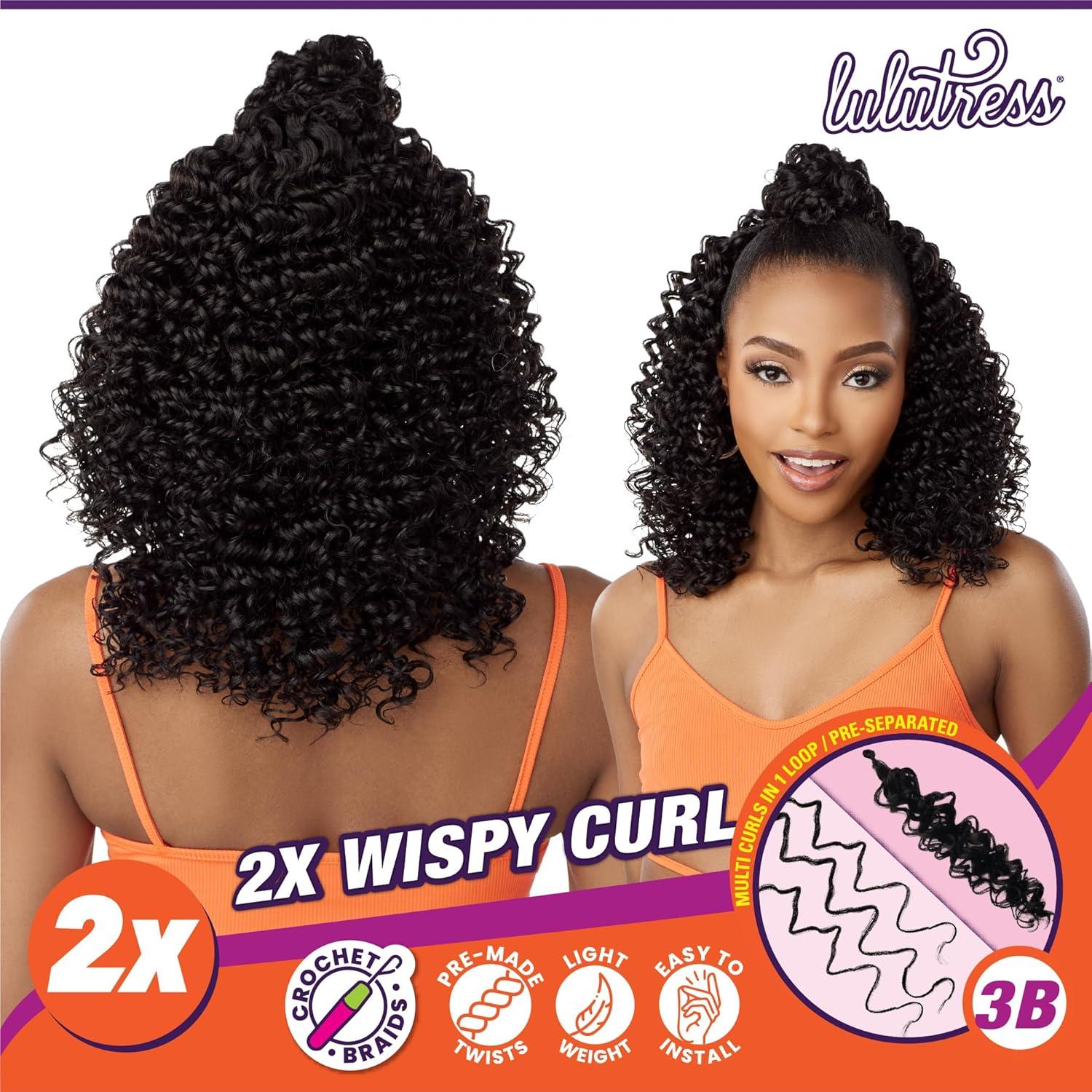imageSensationnel Lulutress crochet braiding hair 2x wispy curl 3b pre made diy all kanekalon synthetic locs twists 1 pack 1 JETBLACKT1B350