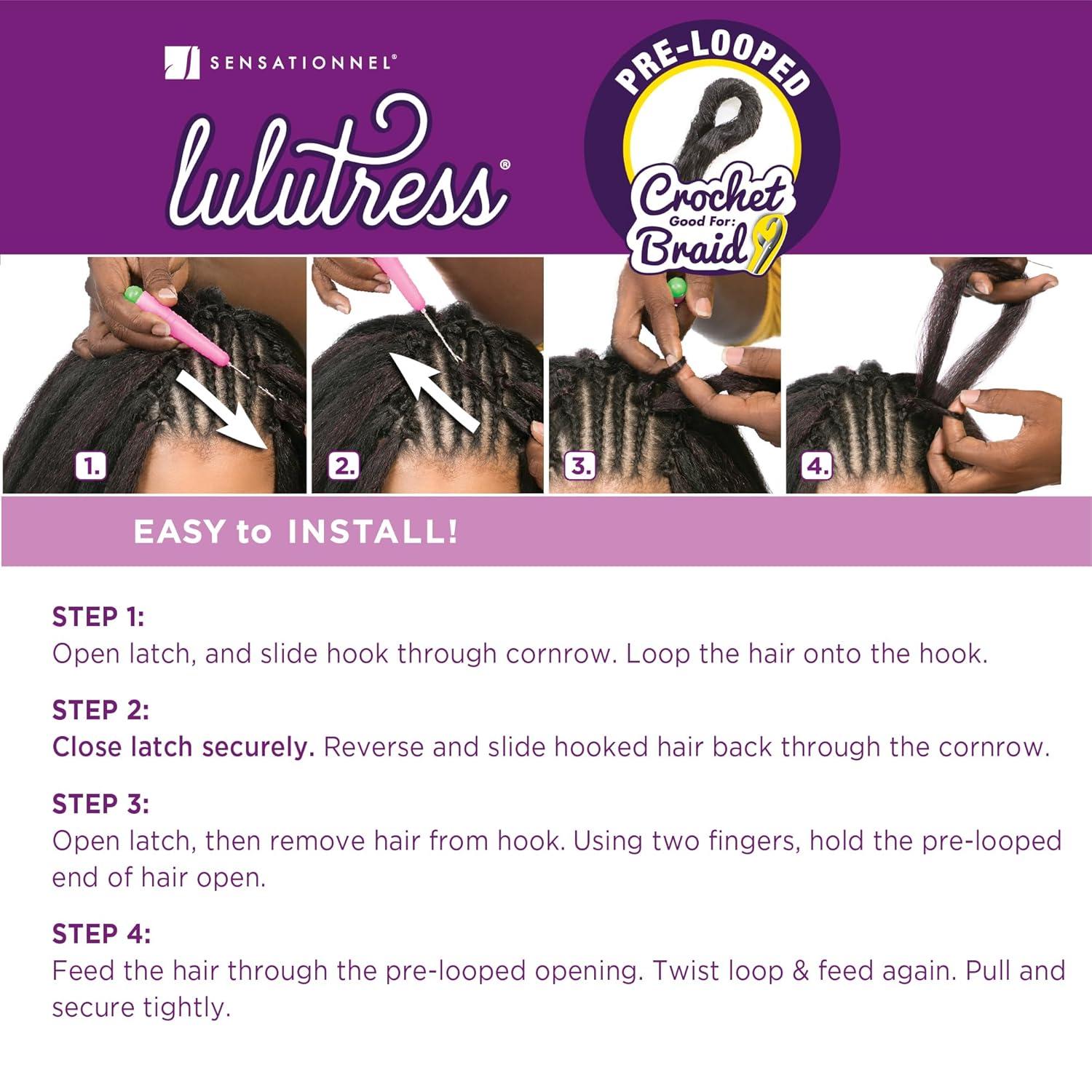 imageSensationnel Lulutress crochet braiding hair 3x fluffy passion twist 14 inch pre made diy all kanekalon synthetic locs twists 1 pack 1 JETBLACK4 MEDBROWN
