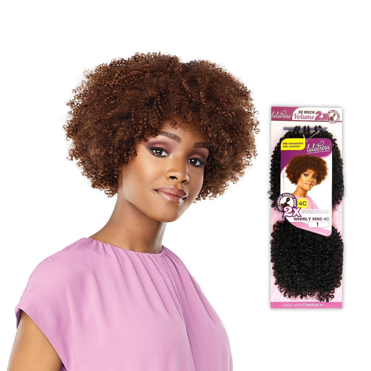 imageSensationnel Synthetic Lulutress Crochet Braid 2X WHIRLY MINI 4C 2 Dark Brown2 DARKBROWN
