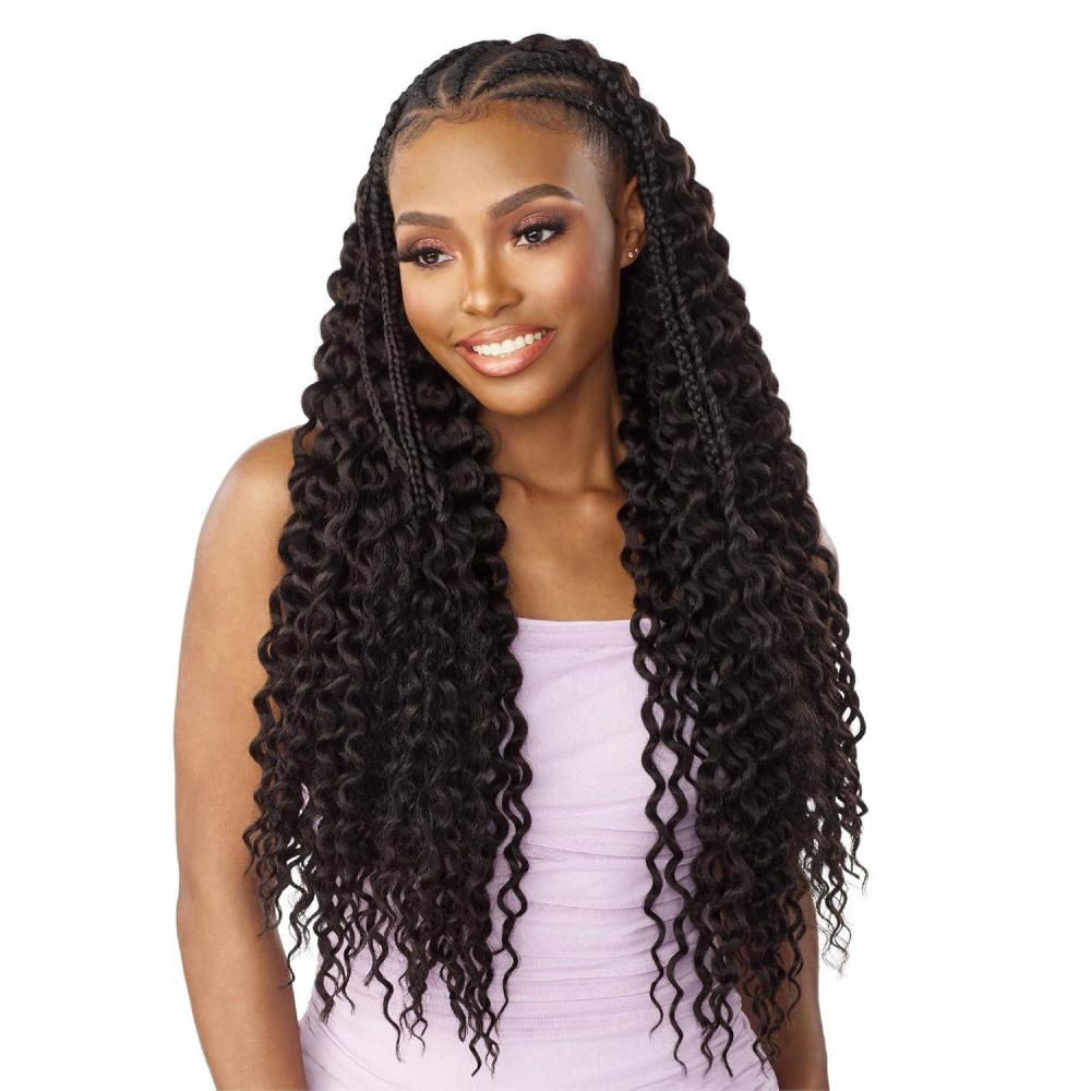 imageSensationnel Lulutress crochet braiding hair  3x braid out 24 inch fully folded diy all kanekalon synthetic locs twists 1 JETBLACK4 MEDBROWN