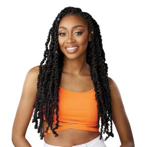 Sensationnel Lulutress crochet braiding hair – 3x fluffy passion twist 20 inch pre made diy all kanekalon synthetic locs twists (1 pack, 1 JETBLACK)(4 MEDBROWN)