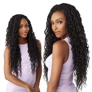 Sensationnel Lulutress crochet braiding hair – 3x mermaid locs 24 inch pre made diy all kanekalon synthetic locs twists (1 pack, 1 JETBLACK)(1B OFFBLACK)