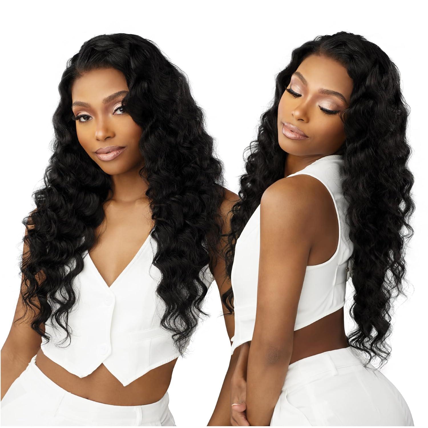 imageSensationnel 13A 13X4 Lace Frontalwigs Loose Wave Human Hair 13A Unprocessed Glueless Straight Preplucked Hairline 20 inch NATURALNATURALBLACK
