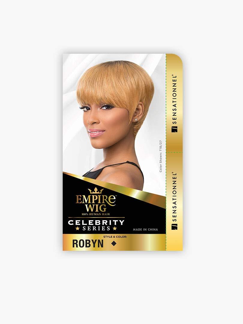 imageSensationnel Empire Human Hair Wig Robyn Celebrity Inspired Collections PreStyled Salon Cut Hair 1 JETBLACKT1B30