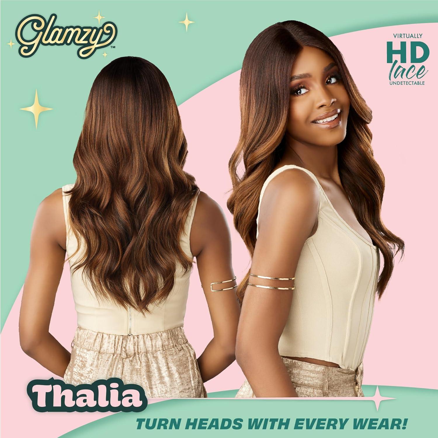 imageSensationnel Glamzy Lace Part Wig Thalia Glueless Hand Tied Wider V Parting Synthetic Hair 1 JETBLACKBALAYAGEPLATINUM