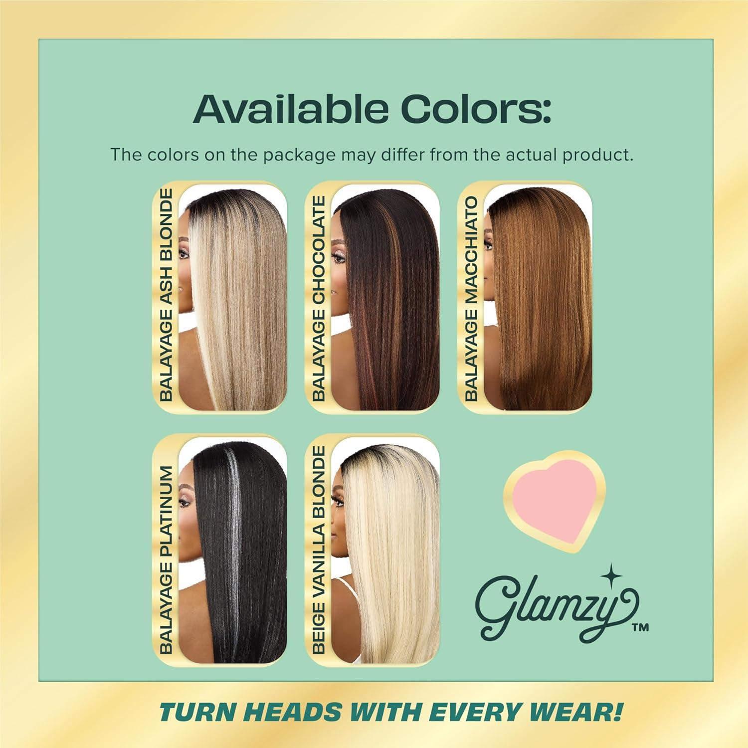 imageSensationnel Glamzy Lace Part Wig Thalia Glueless Hand Tied Wider V Parting Synthetic Hair 1 JETBLACKBALAYAGEVANILLABLONDE