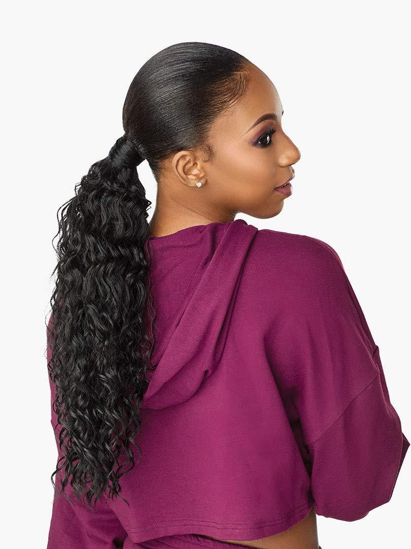 imageSensationnel Instant Updown Halfwig Pony Iud 2 4 Style in 1 Half Wig And Pony Drawstring 1 JETBLACK4 MEDBROWN