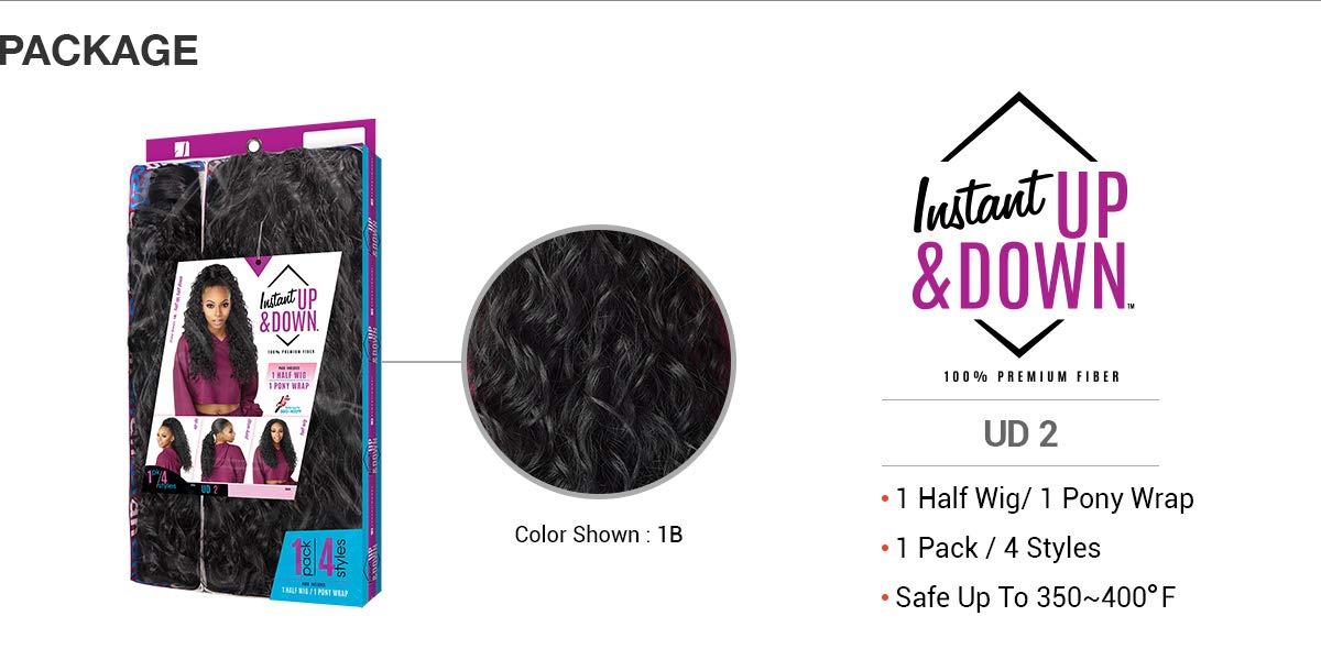 imageSensationnel Instant Updown Halfwig Pony Iud 2 4 Style in 1 Half Wig And Pony Drawstring 1 JETBLACKT227