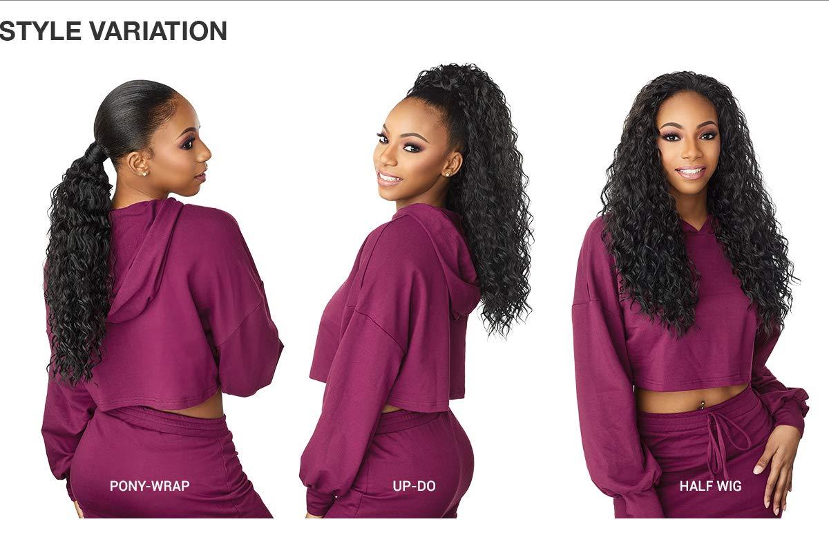 imageSensationnel Instant Updown Halfwig Pony Iud 2 4 Style in 1 Half Wig And Pony Drawstring 1 JETBLACKT4ASHBLONDE