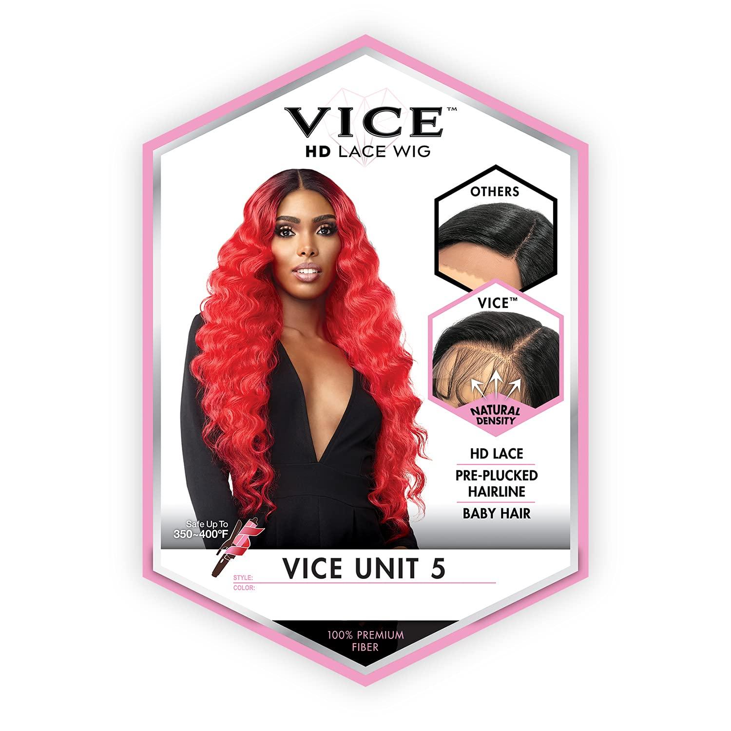 imageSensationnel Vice Lace Front Wigs Unit 5 5 Inch Deep Part Synthetic Preplucked Hairline CH27CH30