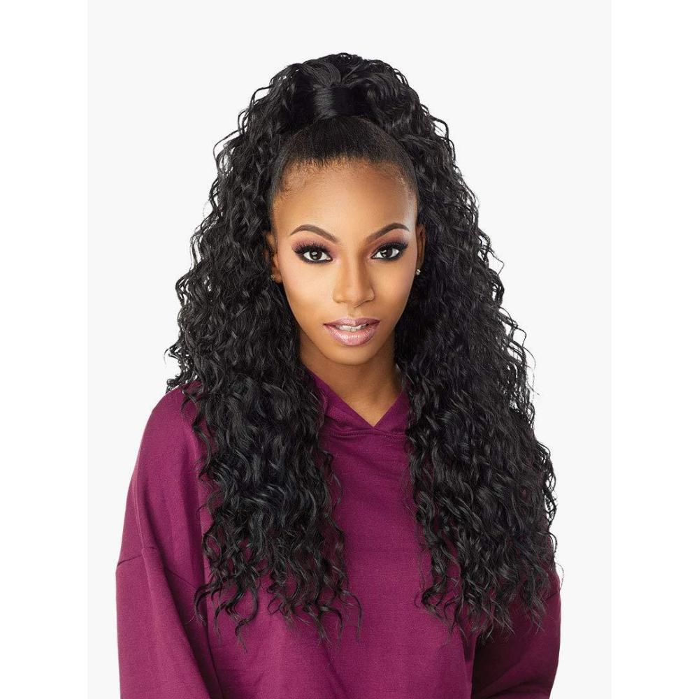imageSensationnel Instant Updown Halfwig Pony Iud 2 4 Style in 1 Half Wig And Pony Drawstring 1 JETBLACK1 JETBLACK