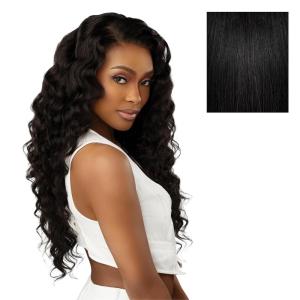 Sensationnel 13A 13X4 Lace Frontalwigs – Loose Wave Human Hair 13A Unprocessed Glueless Straight Preplucked Hairline (20 inch, NATURAL)(NATURAL/BLACK)