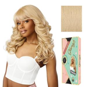 Sensationnel Glamzy Lace Crown Wig – Tinsy Glueless Hand Tied CrownArea Synthetic Hair (1 JETBLACK)(BEIGEBLONDE)