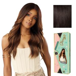 Sensationnel Glamzy Lace Part Wig – Thalia Glueless Hand Tied Wider V Parting Synthetic Hair (1 JETBLACK)(2 DARKBROWN)