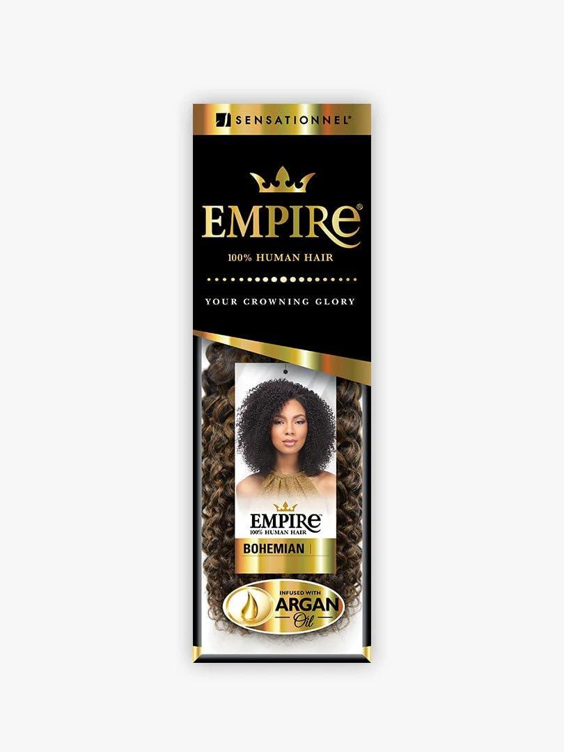 imageSensationnel Empire Curly Human Hair Bohemian Tangle Free Weaving for Quick Weave and Sew in Styles for Faux Highlights and Fauxmiddlepart Leave Out 10 inch 1 JETBLACK27 HONEYBLONDE