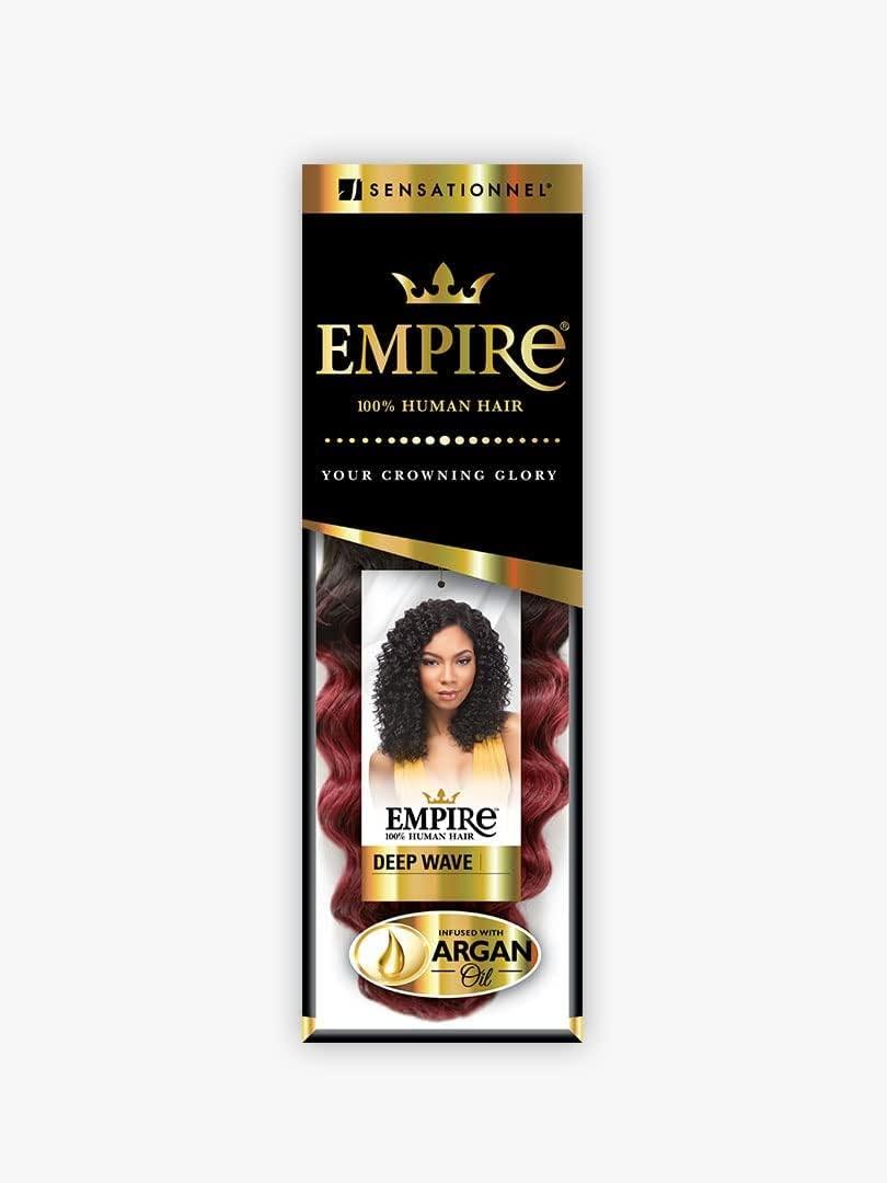 imageSensationnel Empire Curly Human Hair Deep Wave Tangle Free Weaving for Quick Weave and Sew in Styles for Faux Highlights and Fauxmiddlepart Leave Out 10 inch 1 JETBLACKF1B30