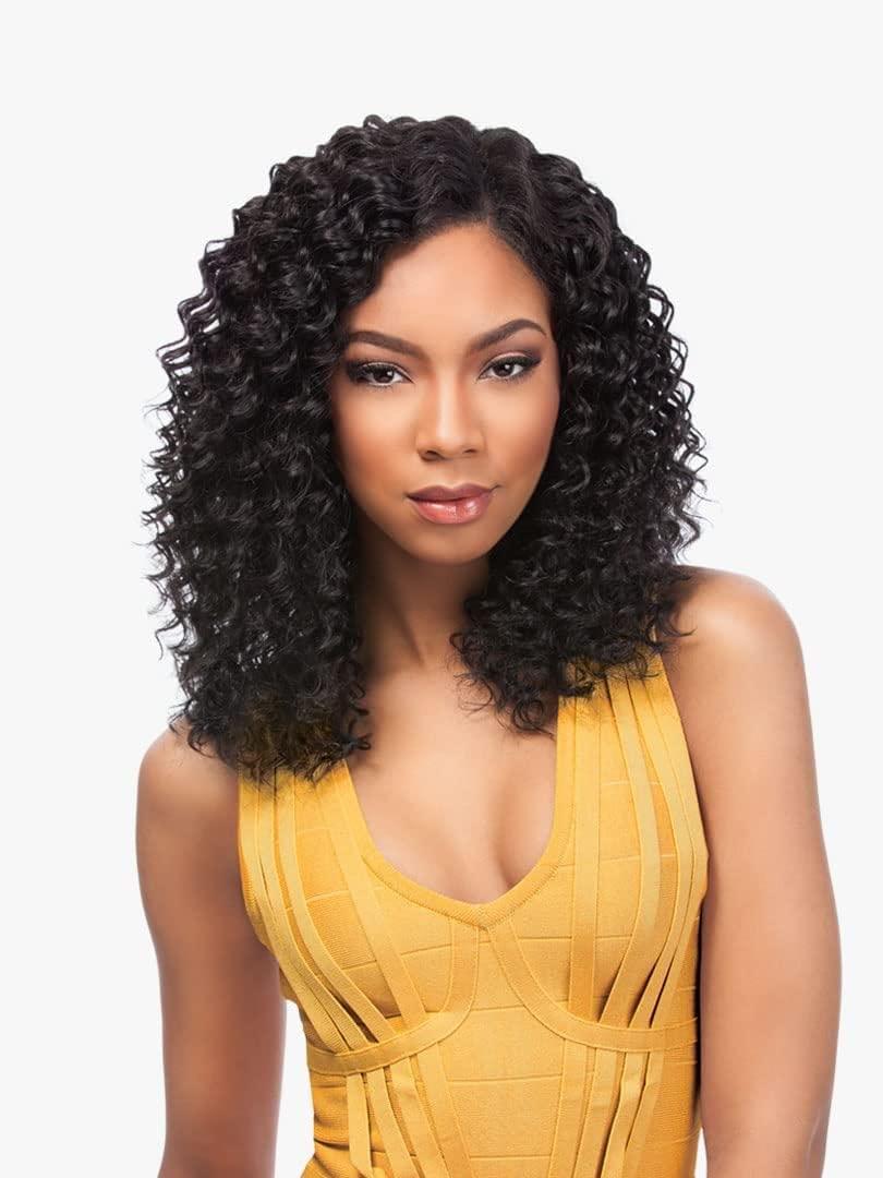 imageSensationnel Empire Curly Human Hair Deep Wave Tangle Free Weaving for Quick Weave and Sew in Styles for Faux Highlights and Fauxmiddlepart Leave Out 10 inch 1 JETBLACK30 LIGHTAUBURN