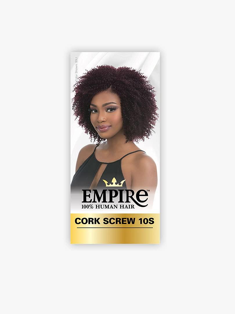 imageSensationnel Empire Curly human hair cork screw 10s 3pcs tangle free weaving for quick weave and sew in styles for faux highlights 1 JETBLACK4 MEDBROWN