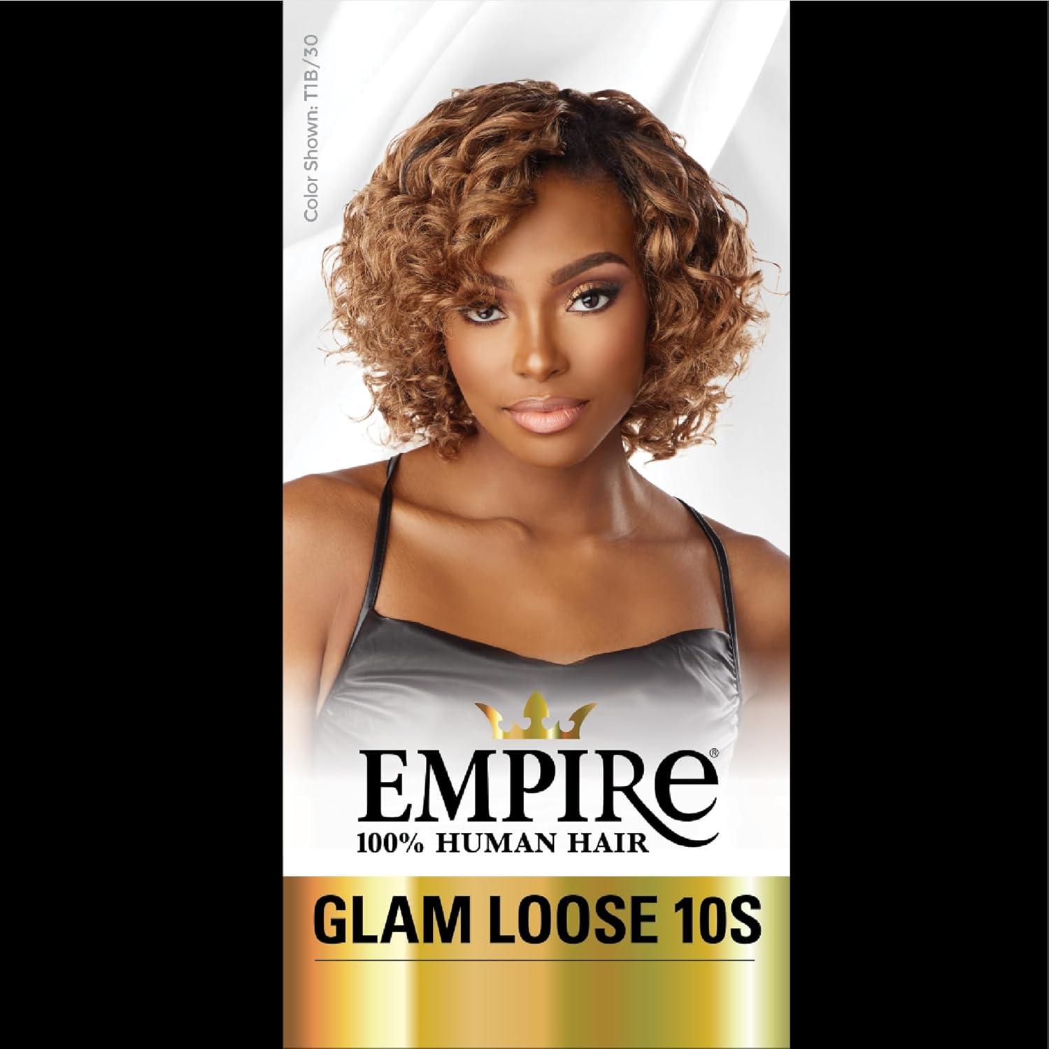 imageSensationnel Empire Curly human hair glam loose 10s 3pcs tangle free weaving for quick weave and sew in styles for faux highlights 1 pack 1 JETBLACKT1B27