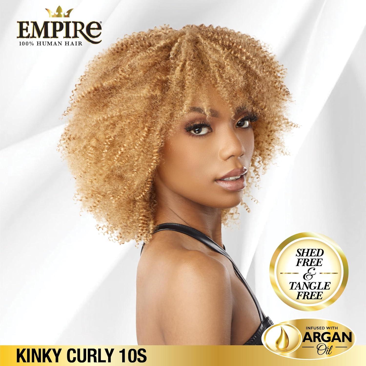 imageSensationnel Empire Curly human hair kinky curly 10s 3pcs tangle free weaving for quick weave and sew in styles for faux highlights 1 pack 99JT1B350
